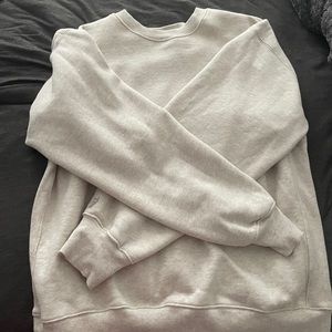 TNA Size medium Cozy Fleece Boyfriend Crew Sweatshirt heather light oatmeal